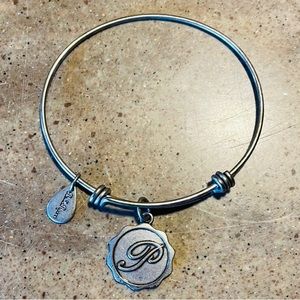 Initial P Charm Bangle
